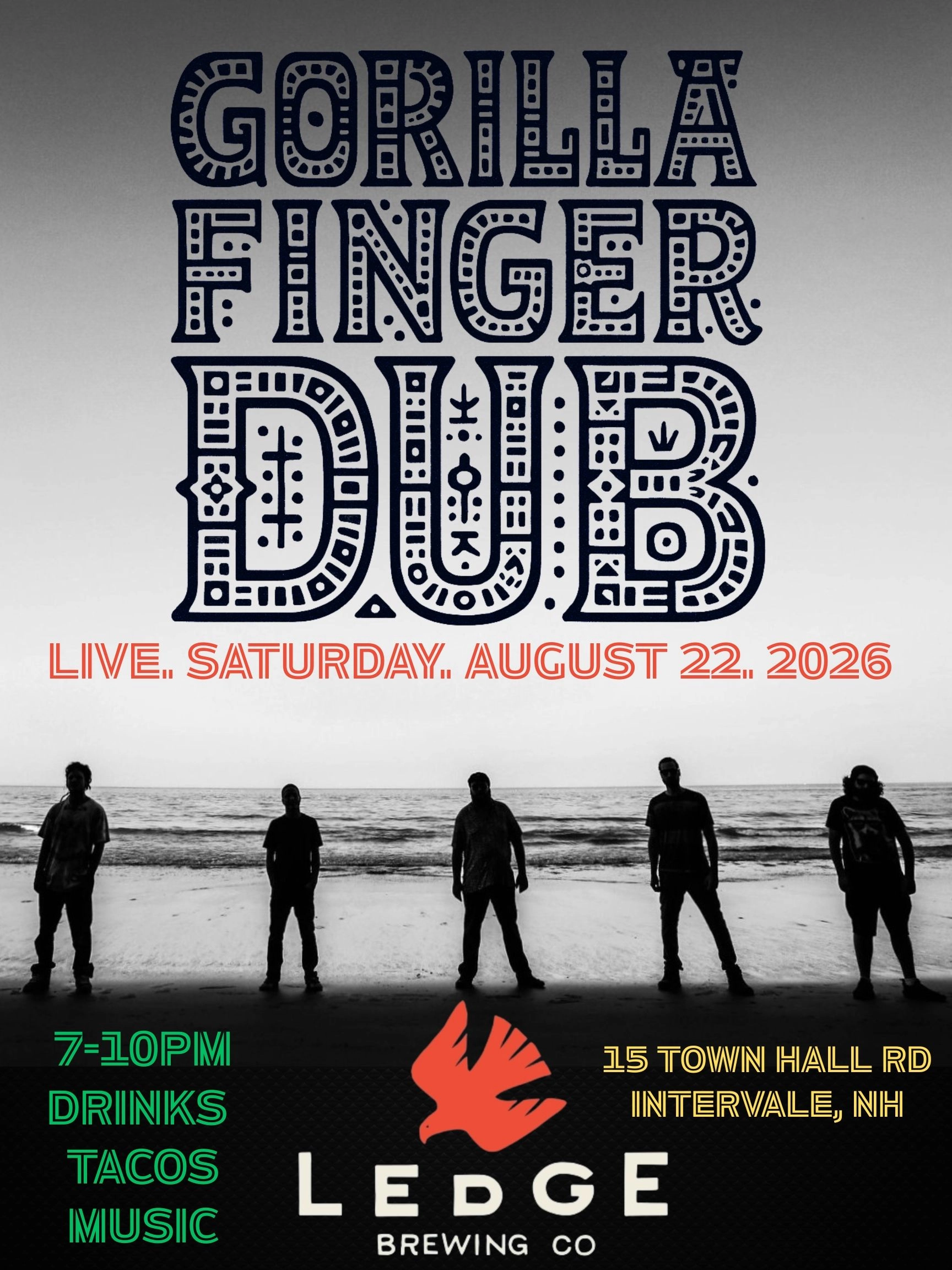Gorilla Finger Dub live at Ledge Brewing event flyer